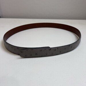 Terry Stack Gray Italian Leather Hook & Loop Belt Womens Size Large‎ NO BUCKLE